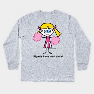 BLONDZ MOR FUN Kids Long Sleeve T-Shirt